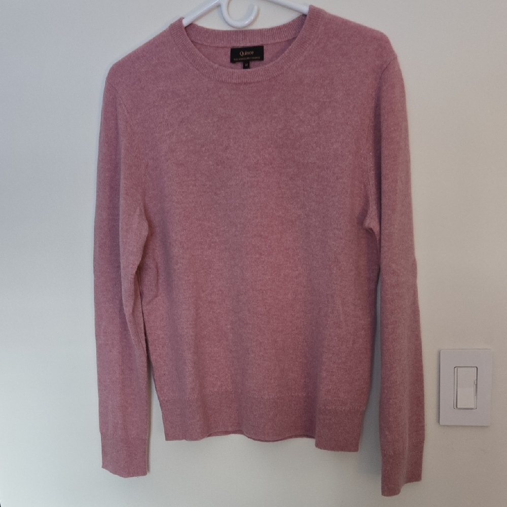 Quince Women's Pink Crew Neck Sweater